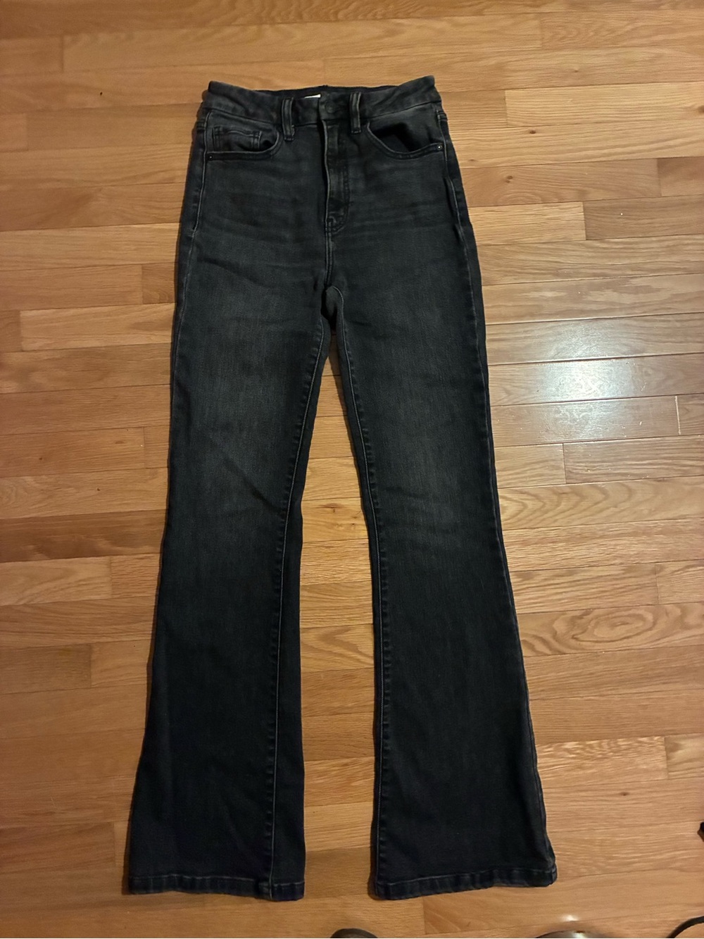 eunina Washed Black High-Rise Flare Jeans